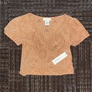 free people urban romantics brown crop top